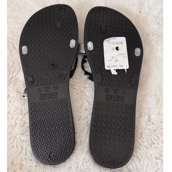 New Ipanema Women's Black/Gray Kirei Silk IV Flip-Flop Sandal Size 10 - Picture 7 of 9